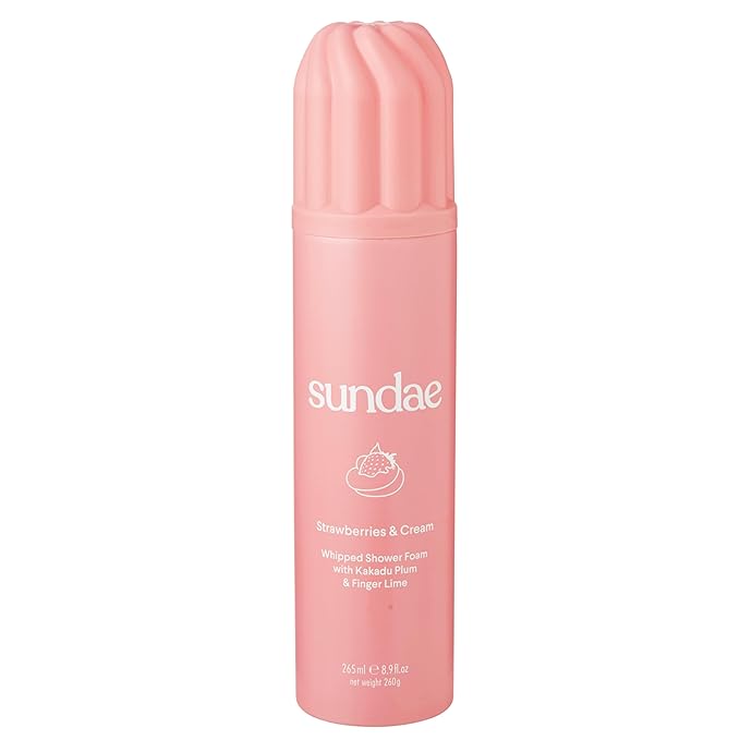 sundae Whipped Shower Foam Strawberries & Cream Foaming Body Wash 8.9 fl oz, 265ml with Kakadu Plum & Finger Lime