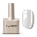 MAYCHAO 15ML Crystal Stardust Cat Eye Gel Nail Polish 1Pc Silver Cat Eye Gel Polish Soak off Holographic Magnetic Nail Polish for Nail Art Manicure Salon DIY at Home, 0.5 OZ