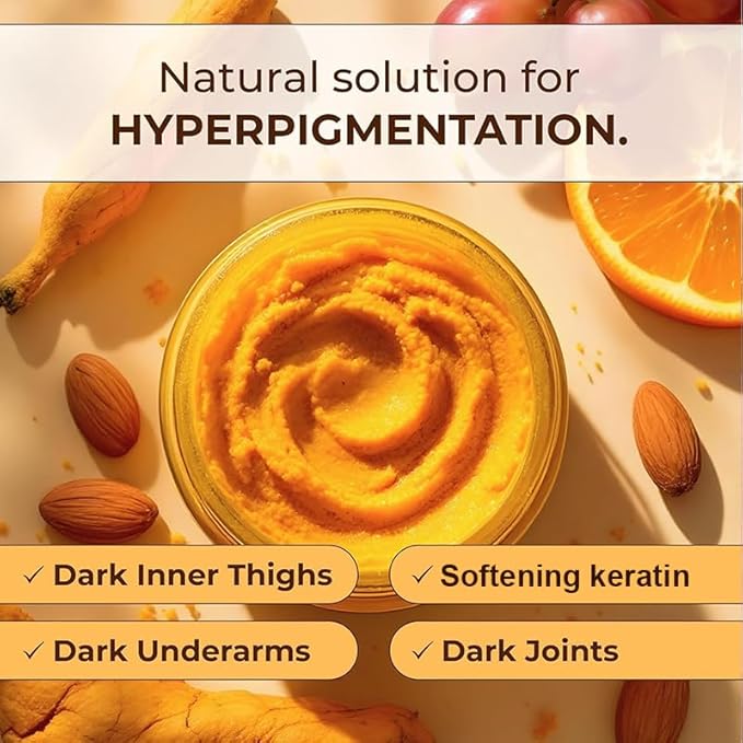 Turmeric Body Scrub, Botanical Skin Cleanser for Dullness & Uneven Tone, Gentle Exfoliating Scrub for Smooth & Glowing Skin Texture, 9.8 oz