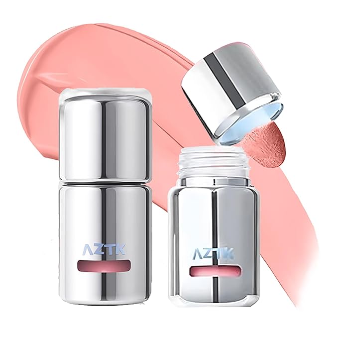 Aztk Liquid Blush, Jelly Color Liquids Blushes with Sponge Head, Matte Nude Makeup Blusher Cream, Lasting, Lightweight, All-day Moisturizing and Smooth, Lightweight Face Color, 7 Shades (JC06, 5ml)