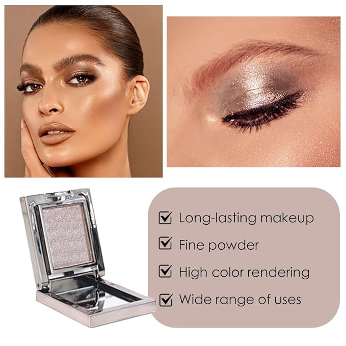 CAKAILA Taupe Mauve Shimmer Single Eye Shadow Palette Makeup with Mirror,Neutral Powder Monochrome Eyeshadow for Older Women,Waterproof Long Lasting Naturing-Looking sombras para ojos