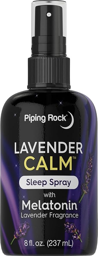 Piping Rock Melatonin Sleep Spray for Adults | 8 fl oz | with Melatonin & Lavender for Pillow, Room & Body | Nighttime Calm Mist