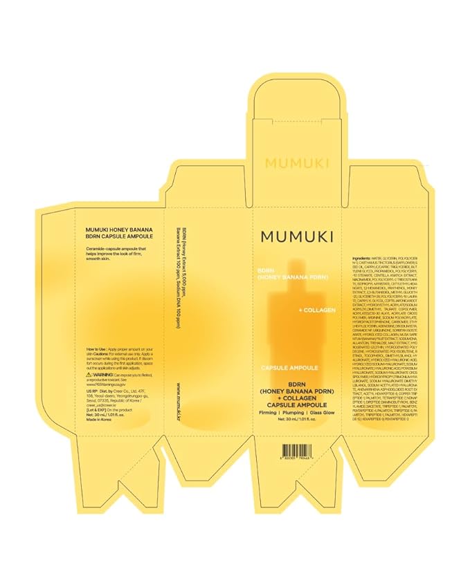 Honey Banana BDRN Capsule Ampoule | Plumping & Firming Serum with Plant PDRN, Collagen & Ceramide for Dewy, Glowing Skin | Korean Skincare, 1.01 fl oz
