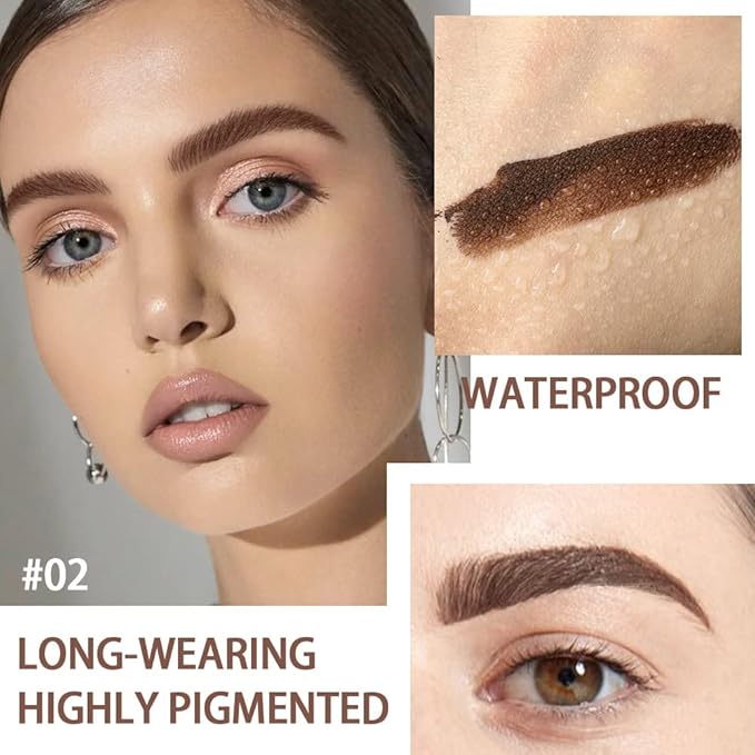 Tinted Thickening Eyebrow Mascara with Two Eyebrow Brushes,Brow Fast Sculpt,Waterproof,Transfer-proof,Eyebrow Tinting Kit- Cruelty Free - Light Medium Brown (2 Pack) (02#Reddish Brown &03#Gray)