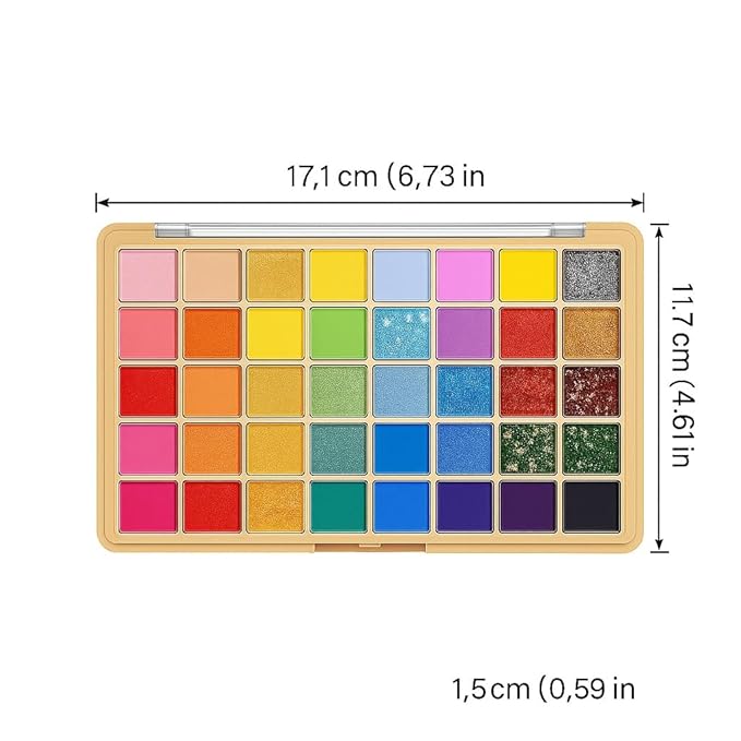 K'APEINE Colorful Eyeshadow Palette, 40Colors Makeup Eyeshadow Matte Metallic Shimmer Pearl Glitter Eye Shadow Rainbow Color Makeup Kit for Women Girls