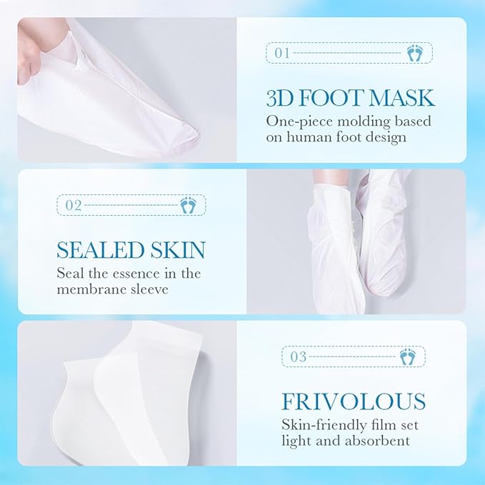 JoanofArc Foot Peeling Mask, Moisturizing Foot Mask,Peel Calluses Dead Skin Callus Remover,Hydrating Foot Masks for Dry Cracked Feet,Repair Rough Heels＆Dry Skin for Baby Soft and Smooth Feet,4 Pack