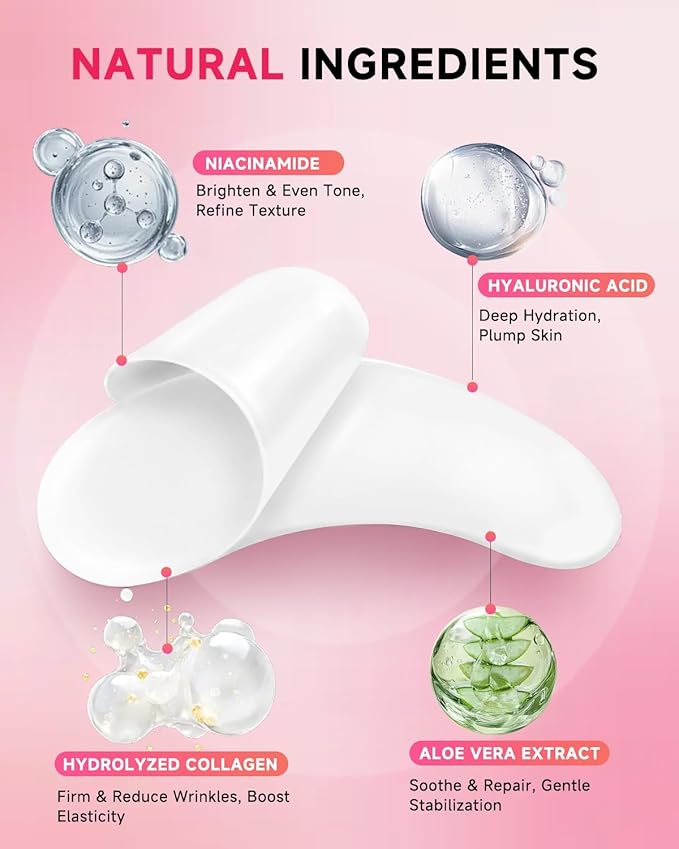3 IN 1 Forehead, Smile Line & Under Eye Wrinkle Patches, Overnight Facial Wrinkle Treatment with Hyaluronic Acid, Collagen to Lift Lines for Women, 60 Patches