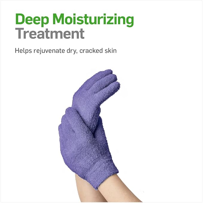 Product Image NatraCure Moisturizing Gel Gloves - (for Dry, Cracked Skin, Aging Hands, Cuticles, Eczema, After Hand Washing, Instead of Overnight Sleeping Gloves, Lotion, Cream) - Color: Lavender