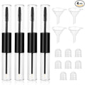 4 Pack Empty Mascara Tube and Wand Dual 2-in-1 Mascara Wand and Eyeliner Tube Refillable Mascara Tube with Funnel for castor oil Eyebrow Growth Serum