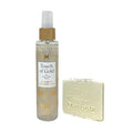 Bath & Body Works Touch of Gold Diamond Shimmer Mist with a Natural Oats Soap Sample