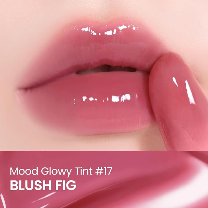 Peripera Mood Glowy Tint, Watery Glow Finish, Buildable Fresh Color, Lightweight, Long-Lasting, Non-Sticky, Korean Lip Tint (17 BLUSH FIG)