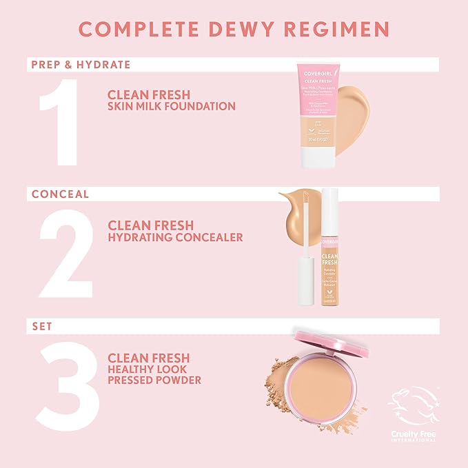 COVERGIRL, Clean Fresh Skin Milk Foundation, Light, 1 Fl Oz (Pack of 5)