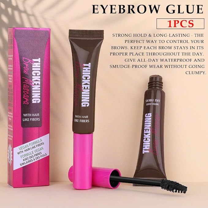 Tinted Thickening Brow Mascara,Brow Glue Eyebrow Gel,Waterproof, Transfer-proof, Brush to Fill in Eyebrows and Cover Gray Hairs Cruelty Free, Light Medium Brown (1pc 07 Espresso)