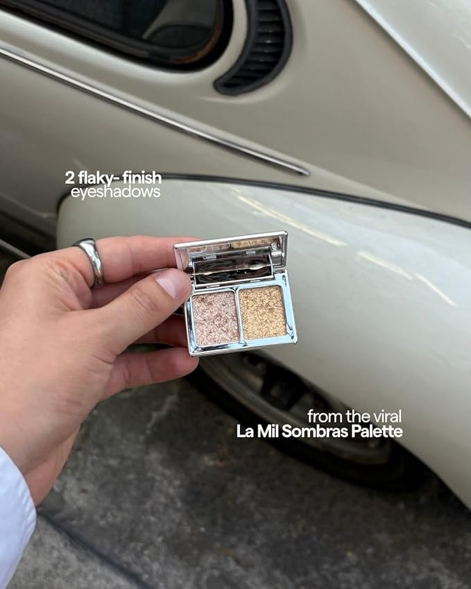 SARELLY Mini 2-Tone Eyeshadow Palette | Glitter Eyeshadow | Highly Pigmented | Easy Finger Blend | Travel Size