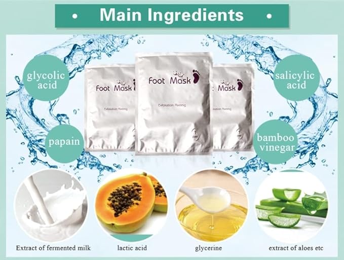 HODAF Foot Peel Mask 2 Pack Peeling Foot Mask - Repairs Heels & Removes Dry Dead Skin Baby Soft Feet - Men Women Exfoliating Foot Peel Mask for Dry Cracked Feet Callous Remover (Lavender)