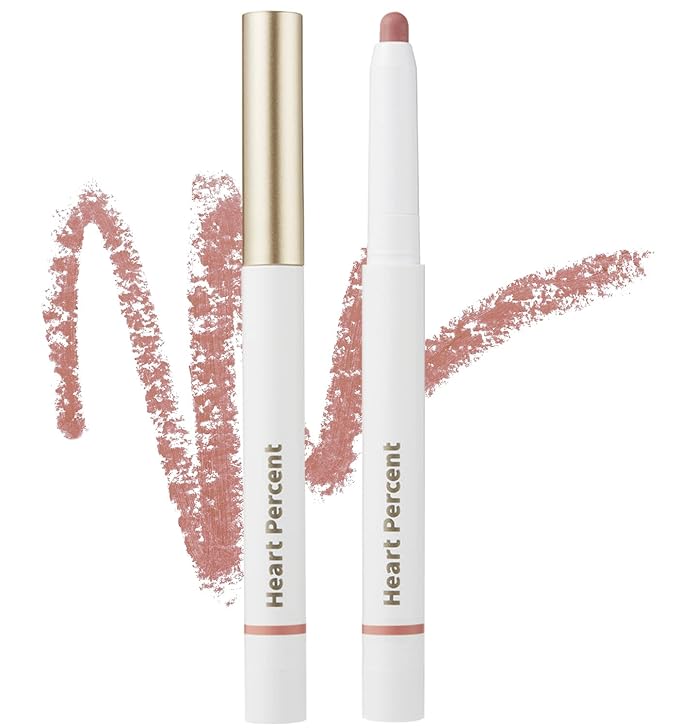 Heart Percent Dote On Mood Lip Liner Pencil, Long-Lasting Creamy Lip Crayon Smooth Lipliner Retractable Lipstick Overlip Line Color 0.8g, #13. Bare Lips