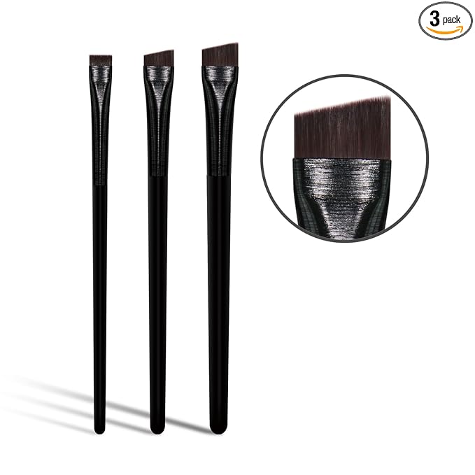 Eyeliner Brush Brow Tint Brushes Eyebrow Brushes Set Fine Angled Point Angled Slanted Tinting Ultra Thin Flat Makeup Premium Eyebrow Precision Gel Professional Soft Synthetic Hairs