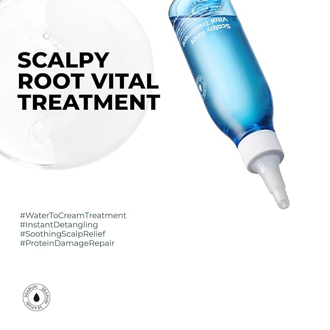 Seaprui Scalpy Root Vital Treatment | Water to Cream Scalp Treatment with Protein, Camellia, Rosemary & Chamomile | Instant Detangling, Resilient Volume, Repair & Itchy Scalp Relief