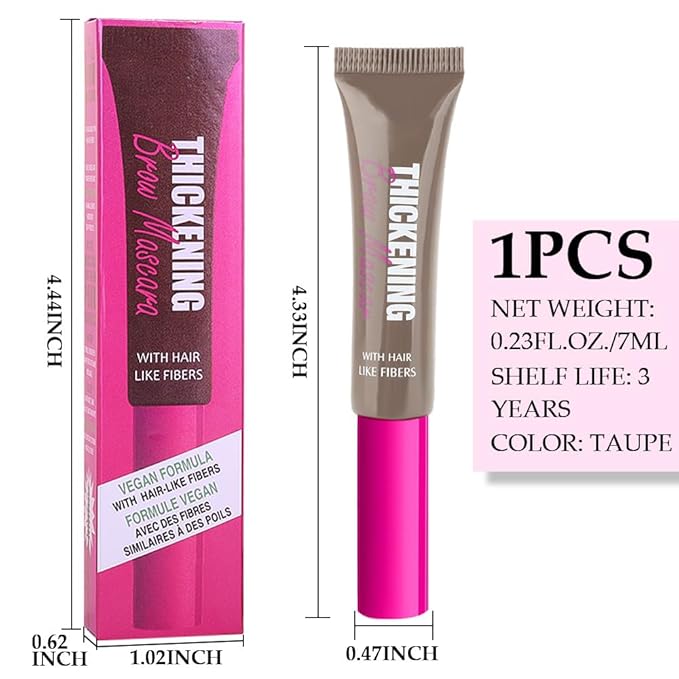 Tinted Thickening Brow Mascara,Tinted Eyebrow Gel, Waterproof, Transfer-proof, Brush to Fill in Eyebrows and Cover Gray Hairs - Cruelty Free (1pc 02 Cool Blonde)
