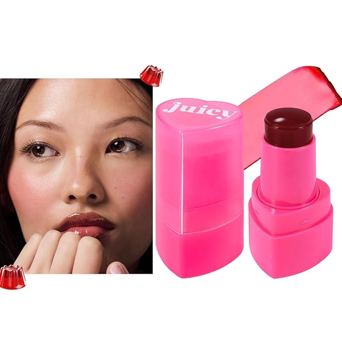 Multi-Use Water Jelly Tint Stick Sheer Lip & Cheek Stain Finish, 3-In-1 Cheek Blush & Eyeshadow & Lip Tinted Long-Lasting Moisture - 1,000+ Swipes Per Stick (# 07, 0.32oz)