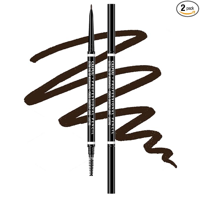 Brow Pencil, 2 Pcs Precision Espresso Eyebrow Pencil Defines, Creates Full, Natural-Looking Micro Eyebrow Pencils for Women, Eyebrow Makeup