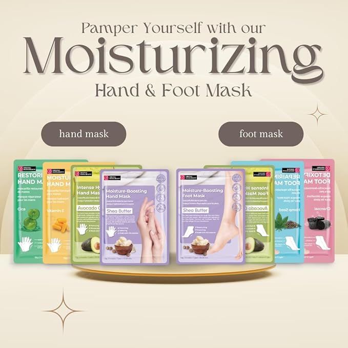 Innerest Original Derma Beauty Foot Mask 24 Pairs Repairing Hemp Seed Moisturizing Foot Mask Set Body Exfoliator Callus Remover Foot Masks Foot Bath Pedicure Supplies for Beauty & Personal Care