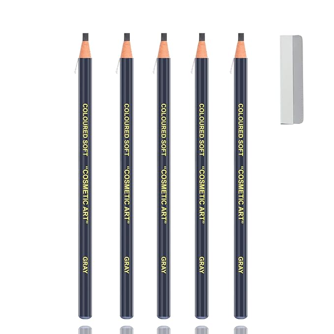 5 Pcs Gray Eyebrow Pencils for Women with Sharpener Waterproof and Sweat-Proof Eyebrow Pen Long-Lasting Eyeliner Pencil Create a Natural Eye Brow Makeup