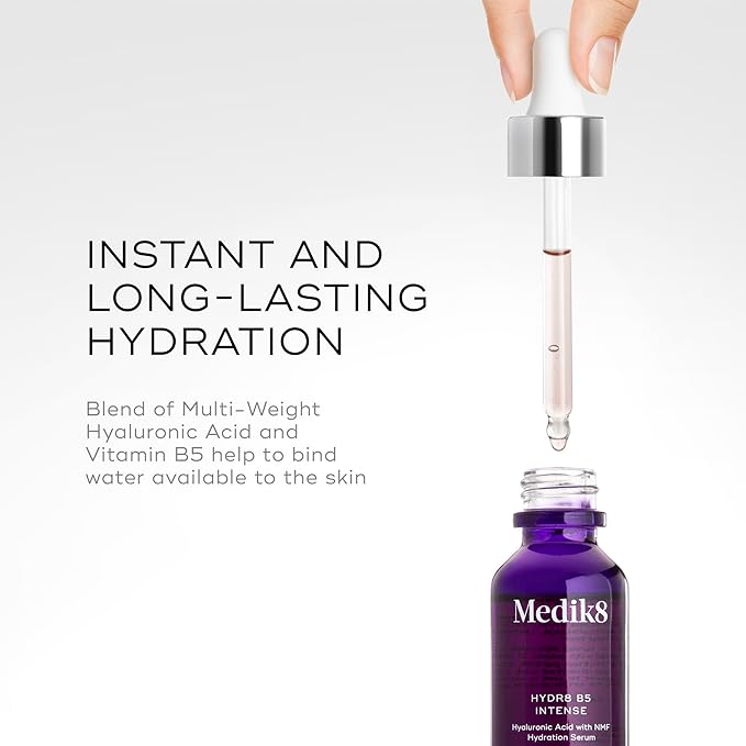 Medik8 Hydr8 B5 Intense - Hyaluronic Acid Serum - Moisturizing and Antioxidant Serum for Face - Smooths Fine Lines and Wrinkles - Vegan - 1.0 oz