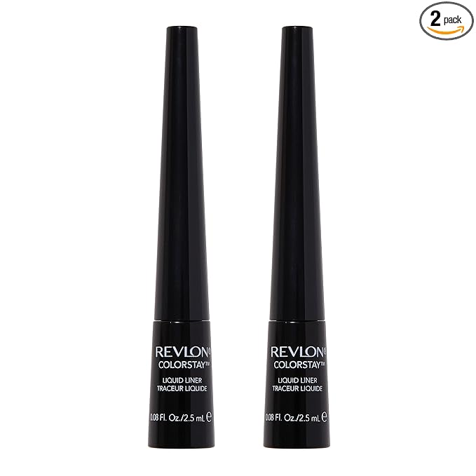 Revlon Liquid Eyeliner, ColorStay Eye Makeup, Smudgeproof, Longwearing with Ultra-Fine Tip, 251 Blackest Black (Pack of 2)