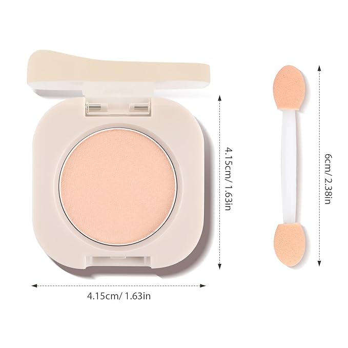 Apricot Eyeshadow with Brush, Single Matte Mini Eye shadow Palette, Silky Fine Highly Pigmented Powder, Lightweight & Ultra-Blendable Formula for Daily Natural Peach Eye Makeup (#04)