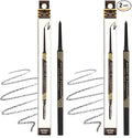 EBIN NEW YORK Micro Brow Pencil Natural Black | Ultra-Thin Tip for Precise Hair-Like Strokes | Defines Brows | Soft Smudging Brush | Water-Resistant & Cruelty-Free (Pack of 2)