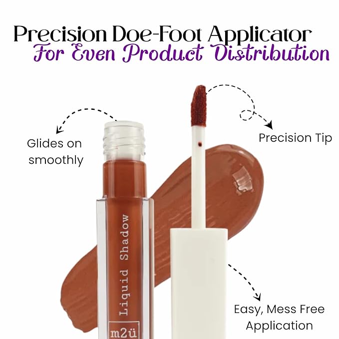 M2U NYC (Burgundy Rose Liquid Eyeshadow – Quick Drying Liquid Eye Shadow with One Swipe Pigment Coverage – Long Lasting, Buildable & Blendable Crease Proof Formula – Shimmer Finish