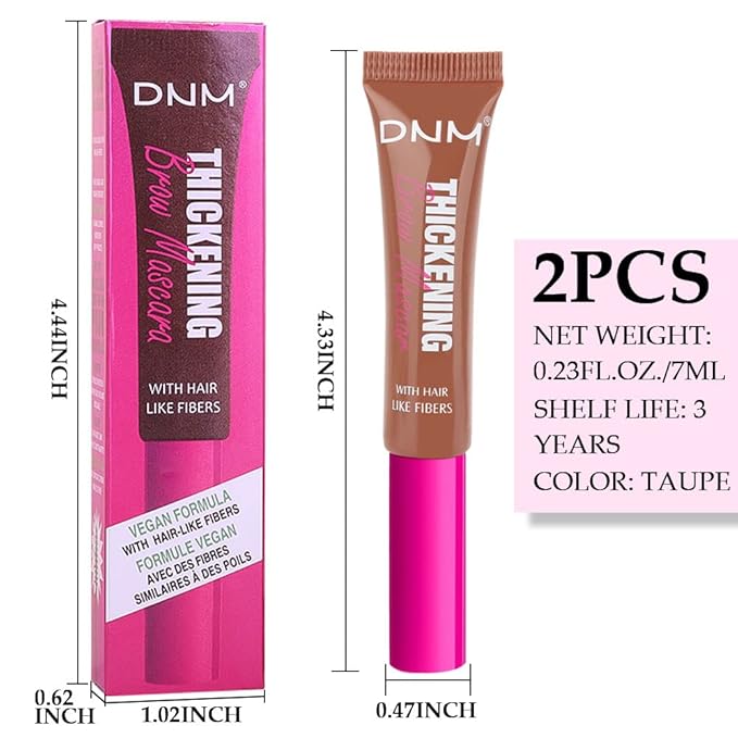 Tinted Thickening Brow Mascara,Tinted Eyebrow Gel,Waterproof, Transfer-proof, Brush to Fill in Eyebrows and Cover Gray Hairs - Cruelty Free (2pcs 04 Rich Auburn)