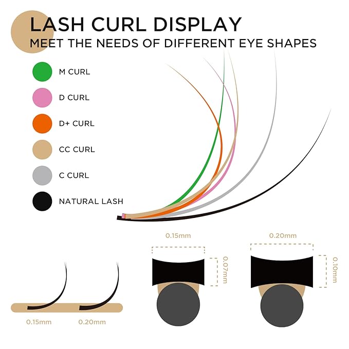 LASHVIEW Eyelash Extensions,Ellipse Flat Eyelash Extensions 0.20mm D Curl 11mm, Black,Individual Lashes,Semi-Permanent Extremely Soft Professional Salon Use