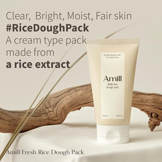 Amill Fresh Rice Dough Pack (100g/3.52oz) – Wash-Off Face Mask with Rice Extract for Smooth & Nourished Skin