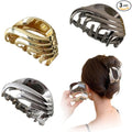 BeeGift 3Pcs Hair Clips,Three 3 Colors Of Metal Hair Clips, 4Inch Exquisite Geometry Designs Hair Jaw Clips Fashion Style Hair Clips For Hair Accessories For Women Girls Gift