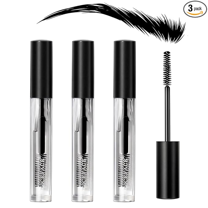3Pcs Eyebrow Gel Kit, Clear Brow Gel Set, Brow Styling Gel for Natural Brow, Long Lasting Waterproof Eye Brow Setting Gel Makeup Set for Feathered & Fluffy Brows