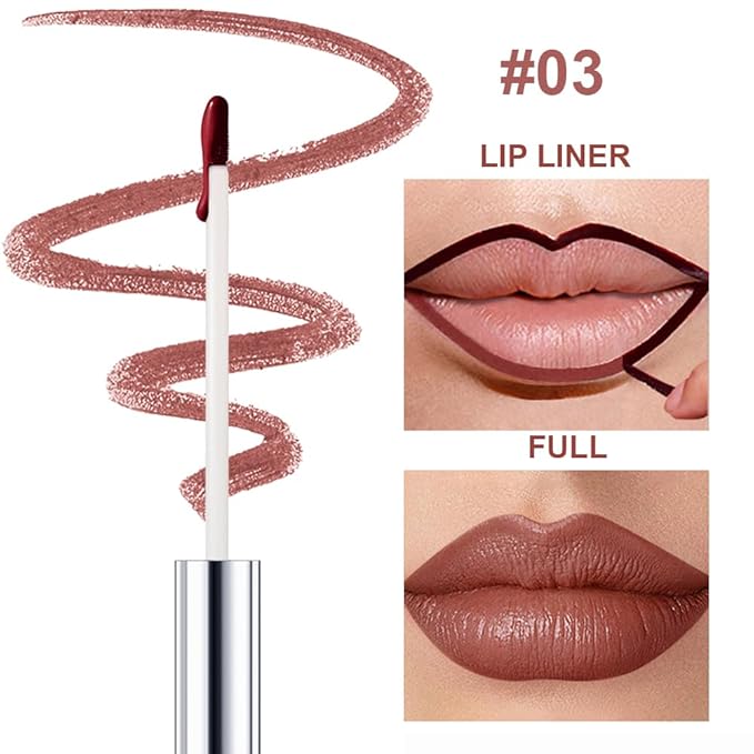 Peel Off Lip Liner Stains for Women, Long Lasting Waterproof Matte Finish Lip Tint Stains with Tweezer Kit, Transfer Proof, Easy to Use, Peel Off Liquid Lipstick for All Skin Types, #3 Red Brown