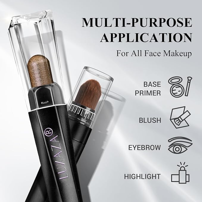 LUXAZA PRO Neutral Eyeshadow Stick Makeup 6PCS Set, Brown Nude Metallic Shimmer Matte Cream Eye Shadow Palette Eyeliner Brightener Pencil Crayon, Halloween Makeup - BROWN CANYON