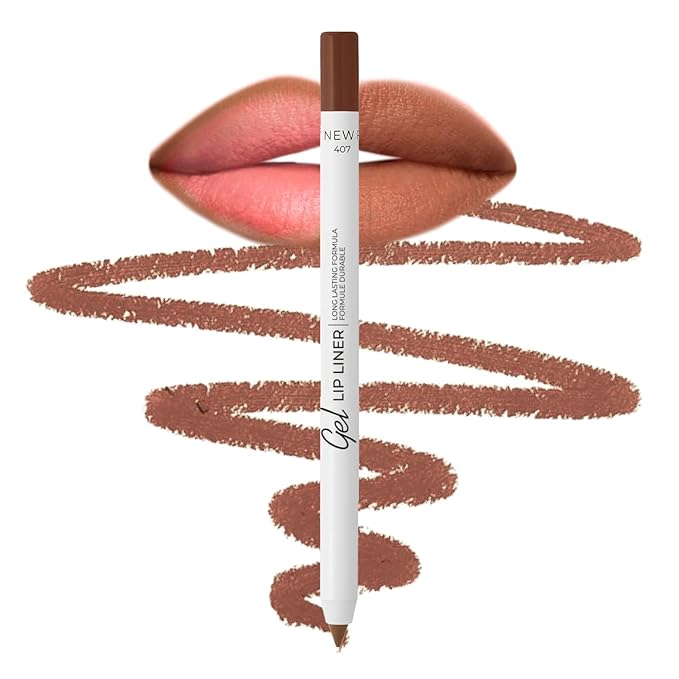Lamel Gel Lip Liner Pencil - Ash Rose - 2-in-1 Waterproof Lip Liner - 8-Hour Wear, Creamy Texture, Sharpenable, High Pigment - Provides Smooth Finish or Full Coverage - N.407