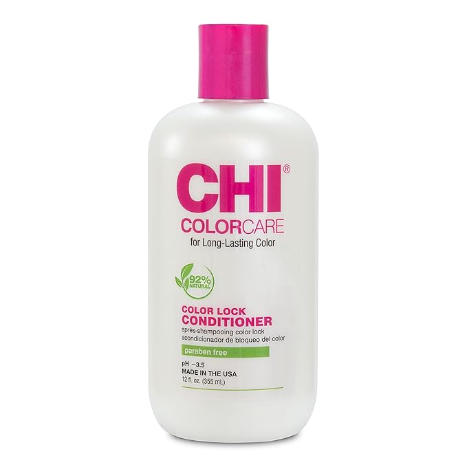 CHI ColorCare Color Lock Conditioner, Locks In Color & Replenishes Moisture For Color-Treated Hair, Sulfate, Paraben, & Cruelty-Free, 12 Oz