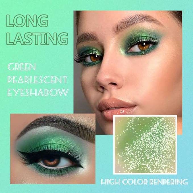 AMY'S DIARY Green Eyeshadow Palette - 9 Color Matte & Glitter Eye Shadows, Long Lasting, Light to Deep Shades for Women