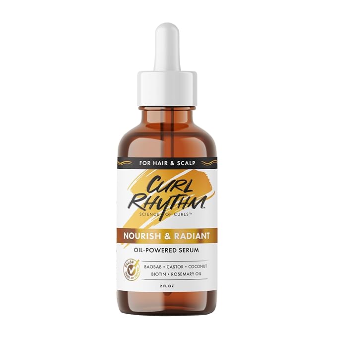 Nourish and Radiant Oil-Powered Serum - Nourishing Hair Oil - Non-Greasy Scalp Care - Hair Serum with Biotin for All Hair Types - 2 oz