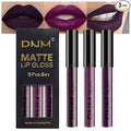 evpct 3Pcs Dark Purple Mauve Plum Maroon Matte Liquid Lipstick Lip Stain Sets for Women Matte+Lipstick Long Lasting Permanent 24 hr Hours Magic Lipstick 24 Hours original Waterproof 22#