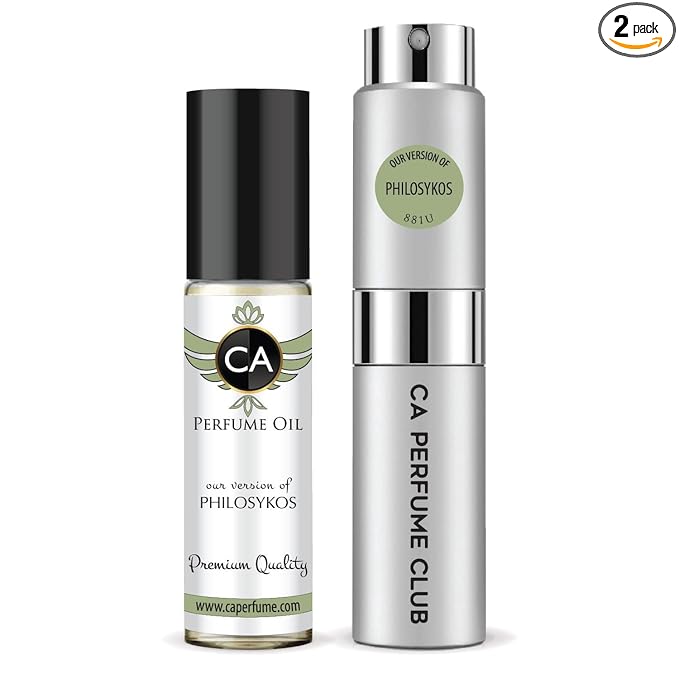 CA Perfume Duo Impression of Philosykos For Women And Men Perfume Layering Set Long Lasting Travel Size EDP + Body Oil Roll-On Bottle 0.27 Fl Oz+0.33 Fl Oz