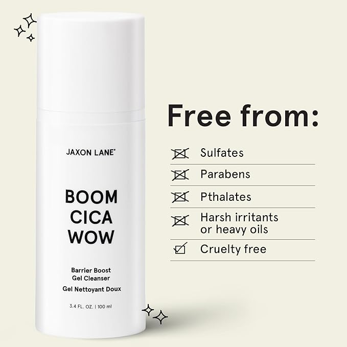 Centella Face Wash for Men Skin Care: BOOM CICA WOW Mens Face Wash Korean Barrier Boost Hydrating Gel Cleanser for Oily, Dry, Acne Prone Skin, Unisex Daily Facial Cleanser, Hyaluronic Acid & Green Tea