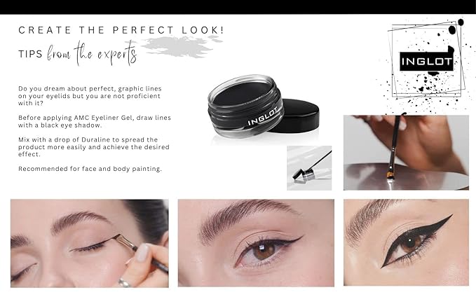 Inglot Eyeliner Bundle - AMC Eyeliner Gel 90, AMC Eyeliner Gel 77 and Brush 30T (3-piece)