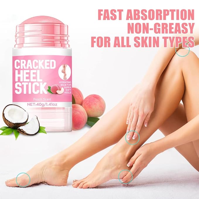 60% Urea Cream plus 2% Salicylic Acid - 1.41 oz Urea Foot Hand Cream Stick for Repairing Restore Balm, Cracked Hands Elbows Feet Knees, Moisturizes and Hydrates the Dry & Dead Skin (Peach, 1.41 oz)