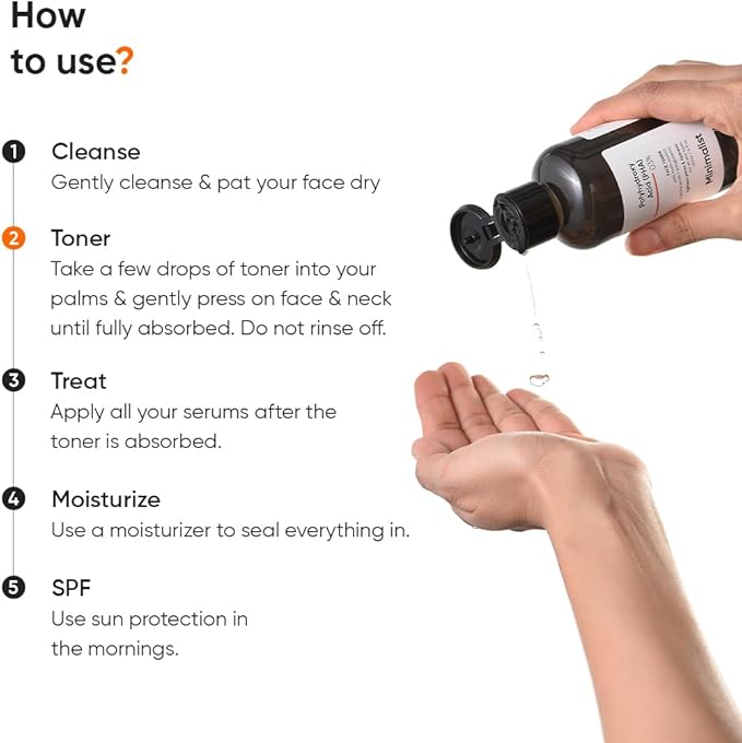 Minimalist 3% PHA Alcohol Free Hydrating Face Toner for Pore Tightening | Mild Exfoliation, pH Balancing & Rebalancing Skin Microbiome | for Women & Men | 5 Fl Oz / 150 ml