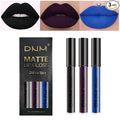 evpct 3Pcs Dark Black Purple Blue Matte Liquid Lipstick Halloween for Women Long Lasting Smudge Proof Black 24 Hours Original Lip Liner and Lipstick Stain Makeup Set labial mate larga duracion 24